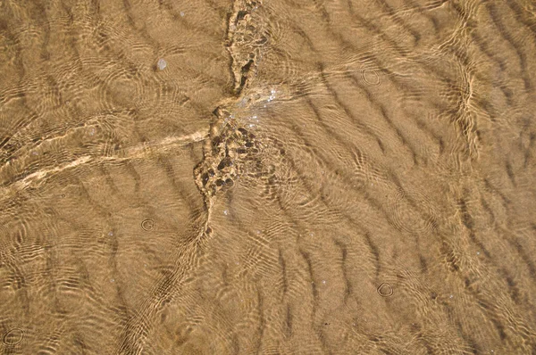 Padrão Ondas Areia Sob Água — Fotografia de Stock