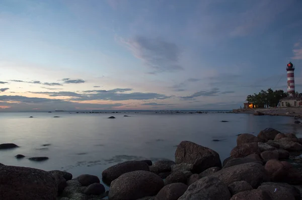 Latarnia Morska Plaży Fińskiego Golfa — Zdjęcie stockowe