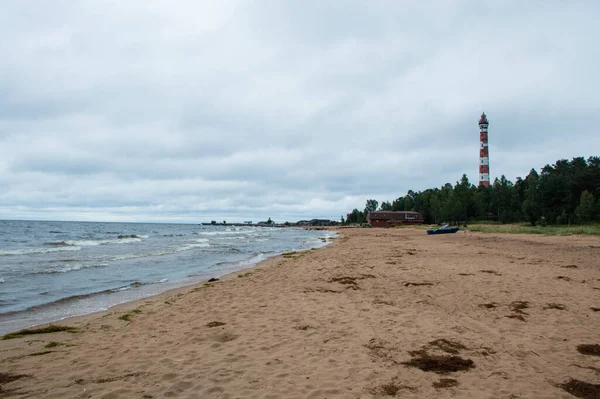 Faro Playa Del Lago Ladoga — Foto de Stock