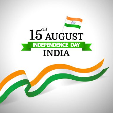 Hindistan 'ın Bağımsızlık Gününün Vektör İllüstrasyonu. 