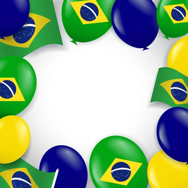 ブラジル独立記念日のベクトルイラスト 風船の背景 — ストックベクタ