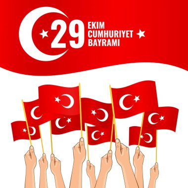 Türkiye Ulusal Bayram Günü temalı vektör illüstrasyonu