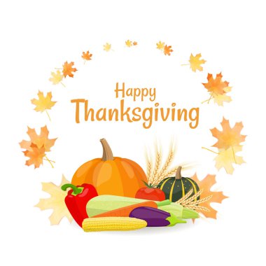 Şükran Günü temasında vektör illüstrasyonu. 