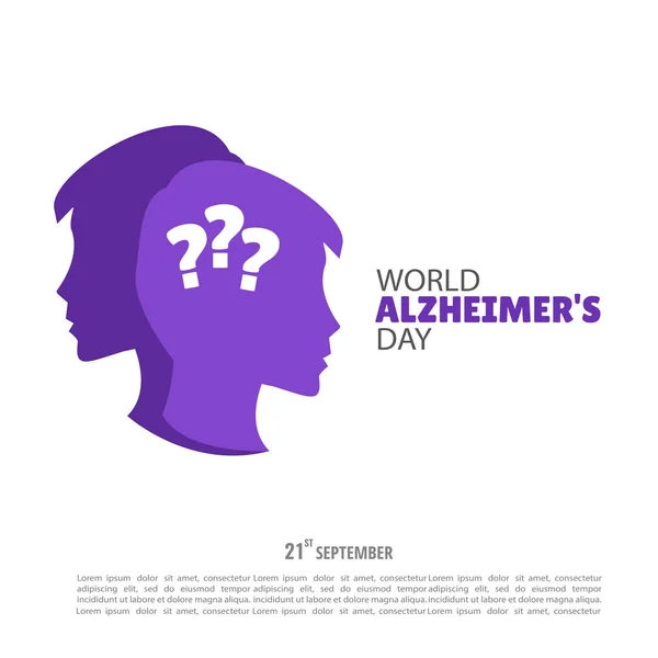 Ilustración Vectorial Del Día Mundial Del Alzheimer — Vector de stock