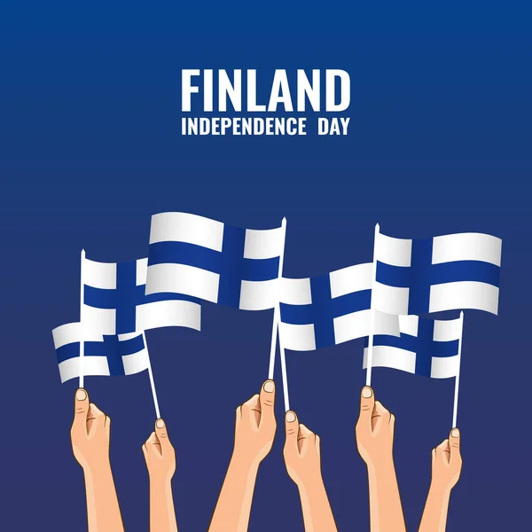핀란드 기념일에 핀란드 국기를 — 스톡 벡터