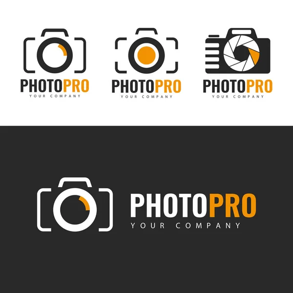 Conjunto Modelo Logotipo Foto Logotipo Design — Vetor de Stock