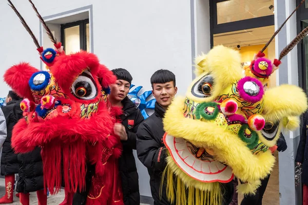 Chinese New Year 2019 years of pork at China Town in Milan with its traditional masks and costumes and its procession through the streets of the neighborhood
