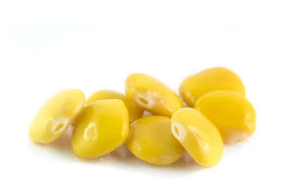 Luppini ile avuç kabuğu üzerinde izole beyaz arka plan