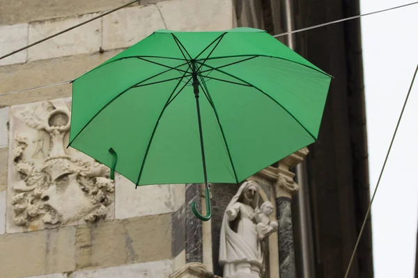 Bunte Und Offene Schirme Dekorativ Der Stadt Genua — Stockfoto