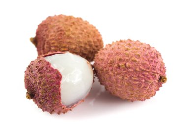 Çin Çin meyve Lychees veya beyaz arka plan üzerinde izole kiraz