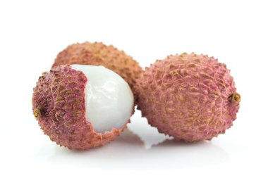 Çin Çin meyve Lychees veya beyaz arka plan üzerinde izole kiraz