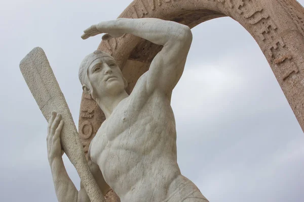 Estátua Poderosa Marinheiro Gênova — Fotografia de Stock