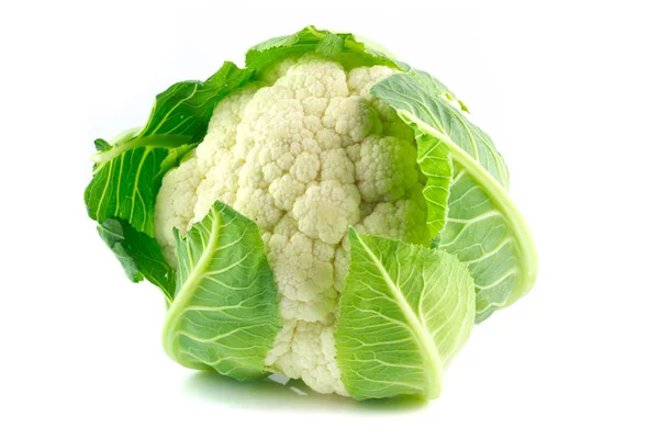 Big White Cauliflower Isolated White Background — Stock Photo, Image