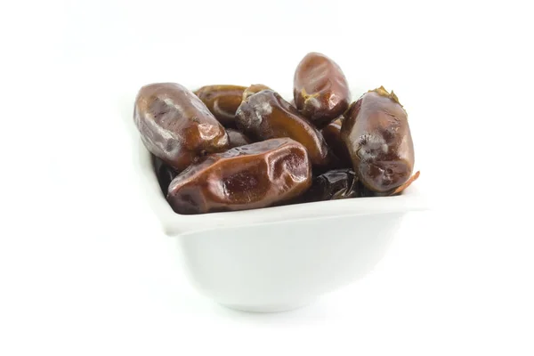 Dates Ceramic Cup Isolated White Background — Stock Photo, Image