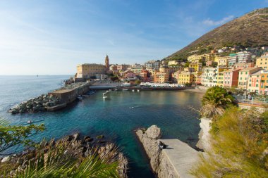 Panoramik Nervi Cenova yöreden deniz ile onun yaya yürümek