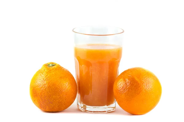 Squeezed Orange Isolated Glass White Background — Stock Photo, Image