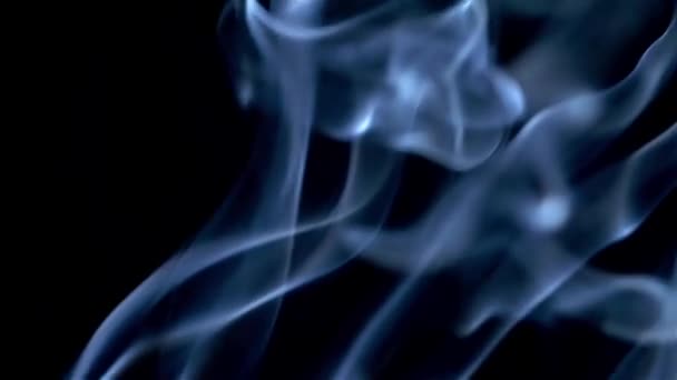 Fumée Bleue Abstraite Sur Fond Noir — Video