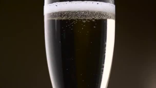 Bubbels Champagne Cirkelen Intens Rond — Stockvideo