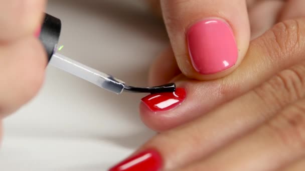 Mãos e equipamentos bem cuidados femininos para estúdio de unhas lady pintando  unhas de polimento