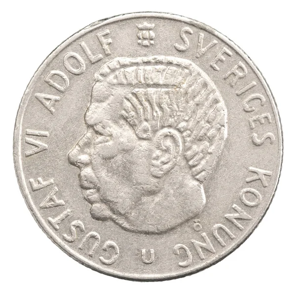 Schwedische Krone Mit Dem Bild Des Königs Gustav Adolf Isoliert — Stockfoto