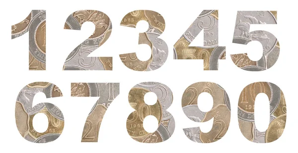 の数字のセット香港コインに孤立した白い背景 — ストック写真