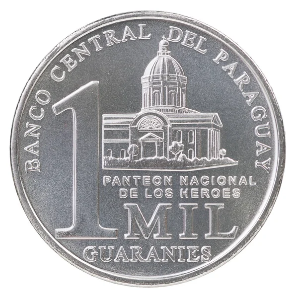 One Thousand Paraguayan Guarani Coin Image Pantheon National Heroes Isolated — Stock Photo, Image