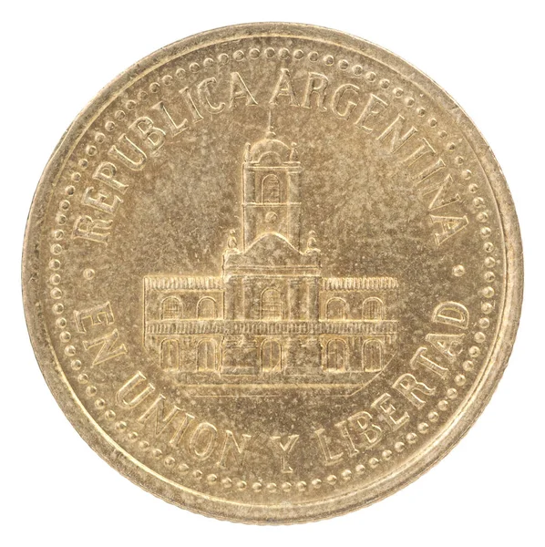 Moneda Centavo Argentina Con Imagen Del Edificio Aislado Sobre Fondo —  Fotos de Stock