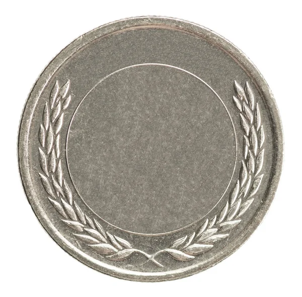 Blank silver medal coin — Stock Photo, Image