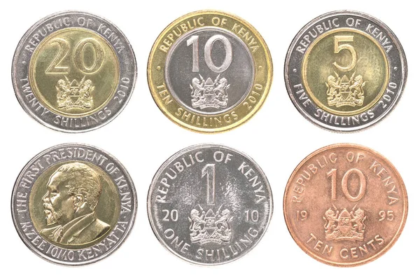 Conjunto completo de moedas do Quénia — Fotografia de Stock