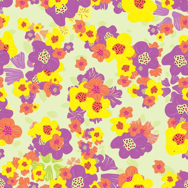 Patrón Floral Repetitivo Sin Costuras — Vector de stock