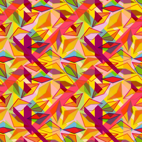 色とりどりの三角形から背景を繰り返しシームレス — ストックベクタ