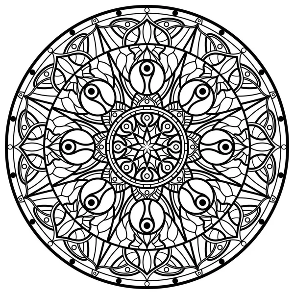 Mandala Színezés Könyv — Stock Vector