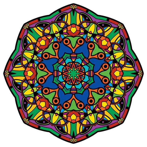 Mandala Colorido Sobre Fondo Blanco — Archivo Imágenes Vectoriales