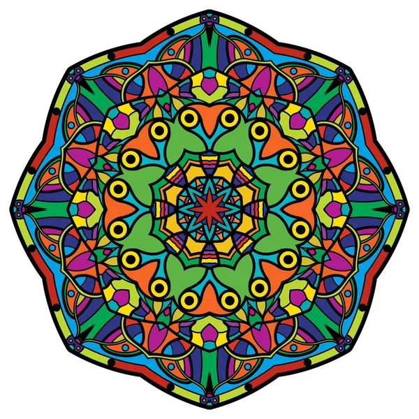 Mandala Colorido Sobre Fondo Blanco — Archivo Imágenes Vectoriales