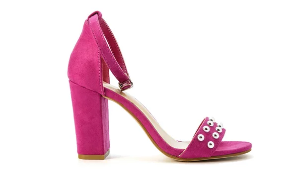 Female Pink Classic Shoes White Background — Stock Photo, Image