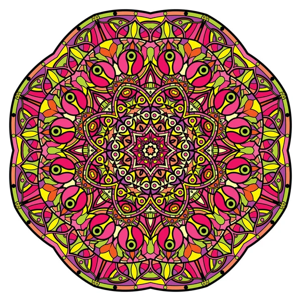 Mandala Colorido Sobre Fondo Blanco — Archivo Imágenes Vectoriales