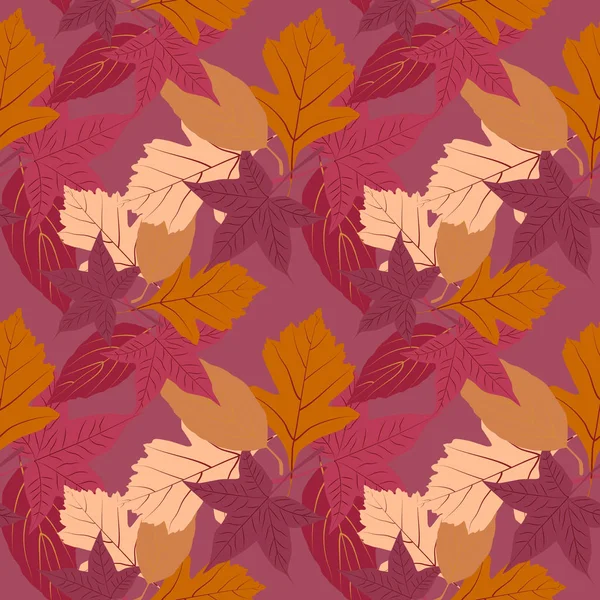 Fond abstrait sans couture des feuilles d'automne — Image vectorielle