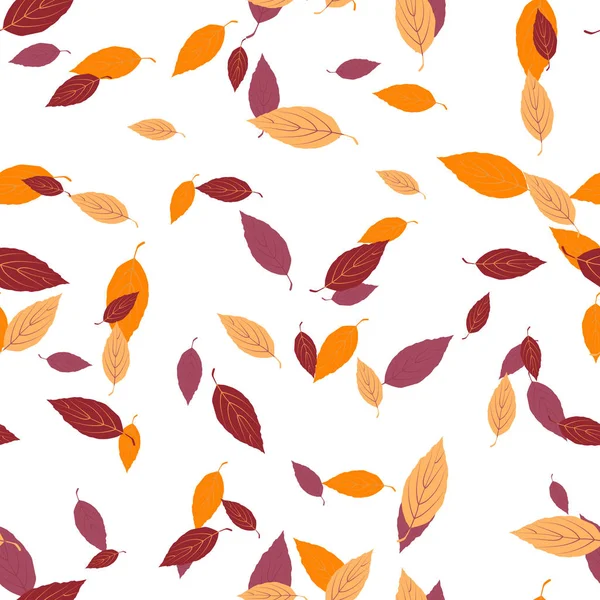 Abstract seamless background of autumn leaves — Stock Vector