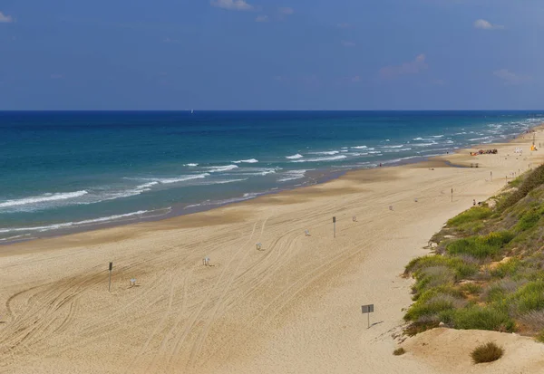 Plaża Morze Izraelu Mieście Herzliya — Zdjęcie stockowe