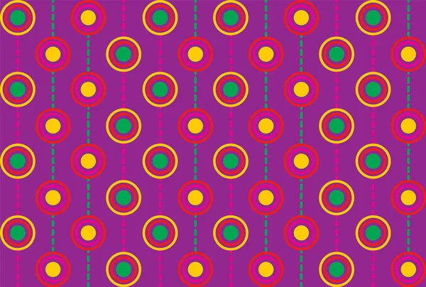 Бесшовный Повторяющийся Фон Разноцветных Кругов Пунктирных Линий — стоковый вектор