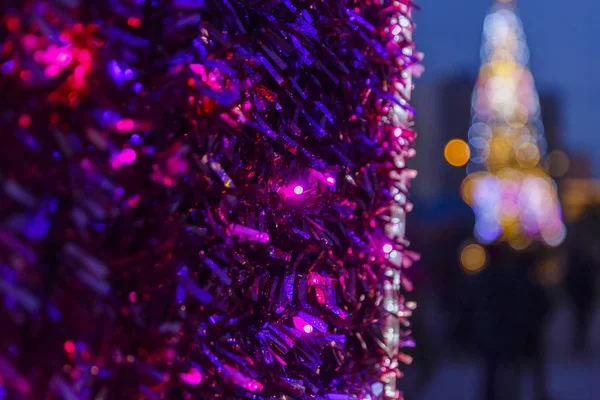 LED garlands in the street