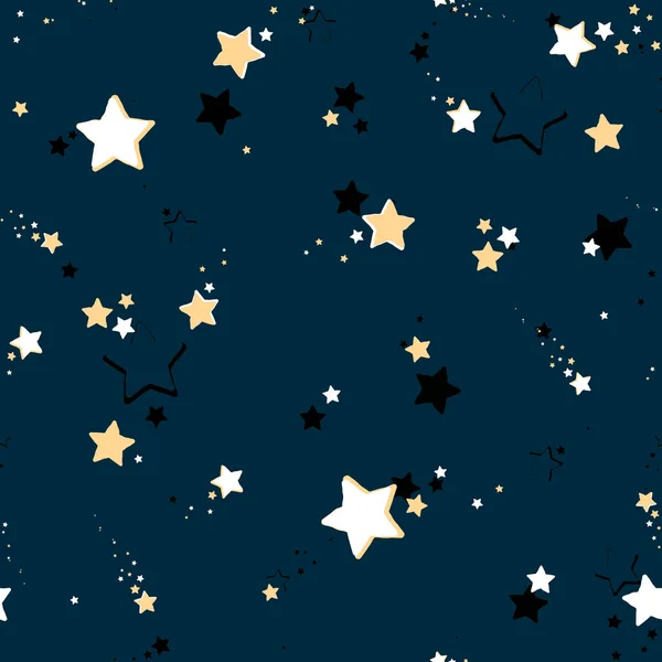 シームレスな繰り返し星の背景 — ストックベクタ