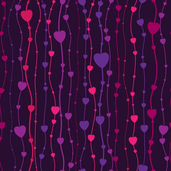 Fondo Sin Costuras Abstracto Corazones Colgando Cuerdas — Archivo Imágenes Vectoriales