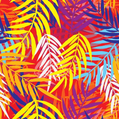 Sorunsuz yinelenen palmiye yaprağı arka plan