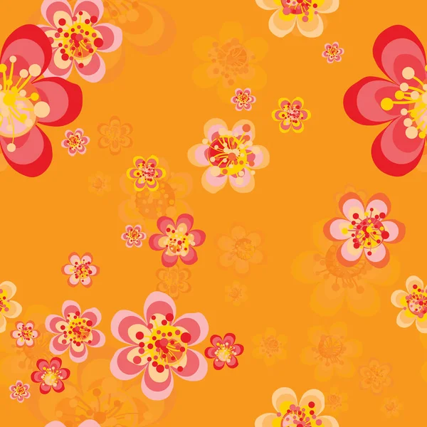 Fond Floral Répétitif Sans Couture — Image vectorielle