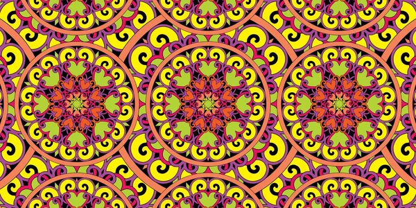 Fondo abstracto de mandalas de colores — Vector de stock