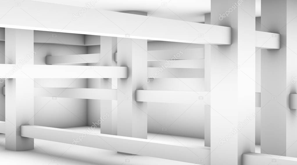 Abstract 3d rendering background with columns