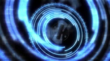 Holografik futuristik arayüz tarzında geometrik şekiller animasyon