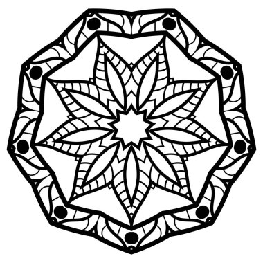 Beyaz arka plan üzerindeki mandalanın hatları. Kullanıma uygun 