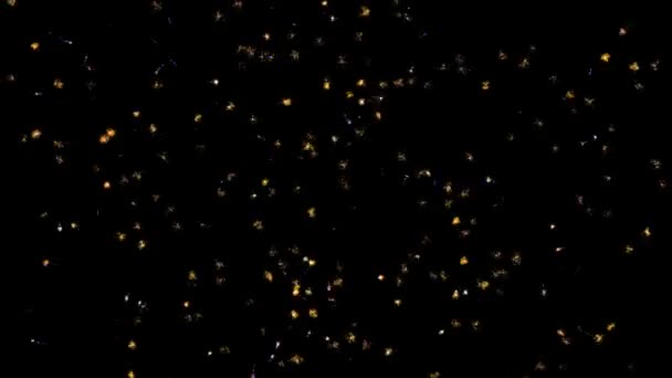 4k анимированного фона, имитирующего полет светящихся мотыльков — стоковое видео
